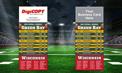 Green Bay & Wisconsin Football Magnet Schedule 2025