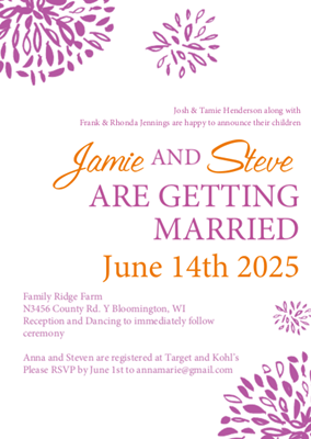 Sweet Serenity Invite
